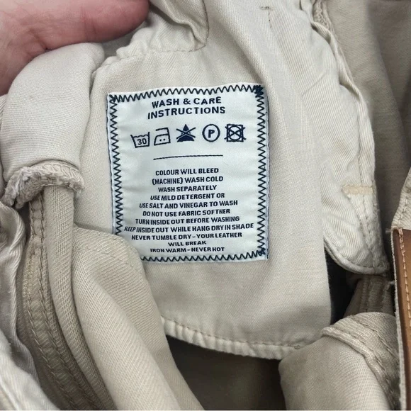 Candiani Denim Handmade in Italy Classic 5 pocket Tan Jeans Chino Style Pants 30 - Picture 12 of 13